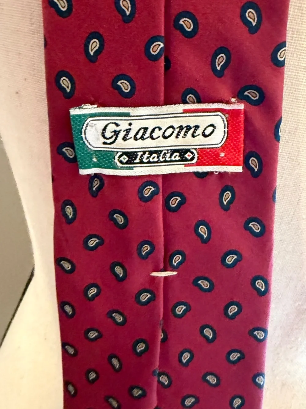 Giacomo 100% Silk Men's Red & Black Drop Necktie